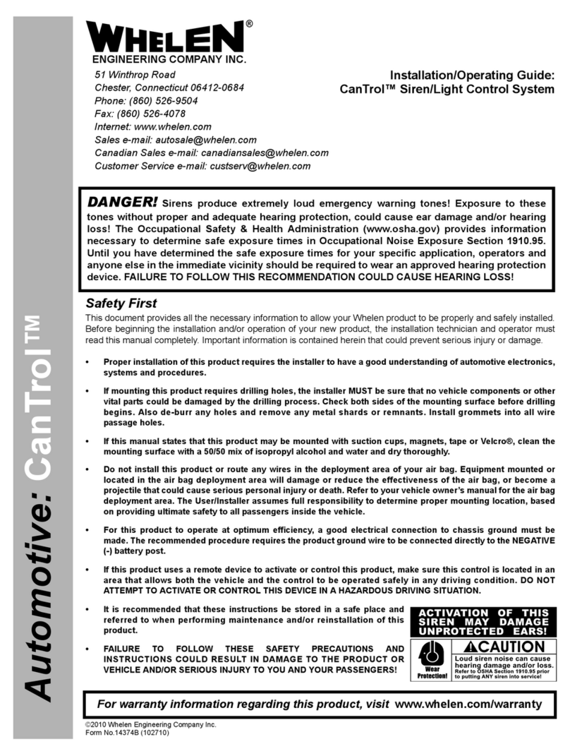 Whelen Engineering Company CanTrol Installation & operating guide Whelen Engineering Company CanTrol Installation & operating guide