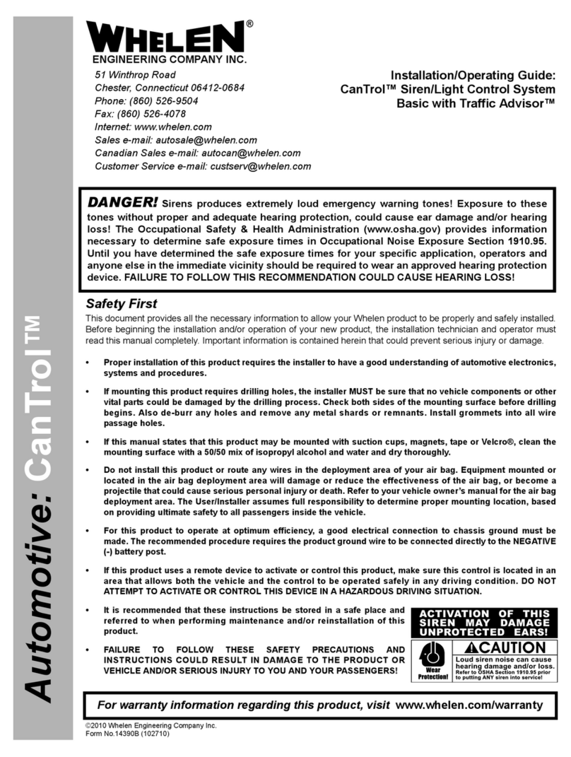 Whelen Engineering Company CanTrol Basic with Traffic Advisor Troubleshooting guide