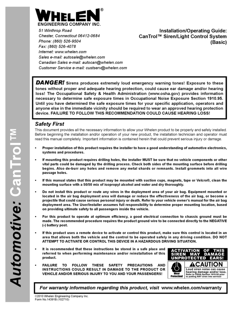 Whelen Engineering Company CanTrol Installation & operating guide
