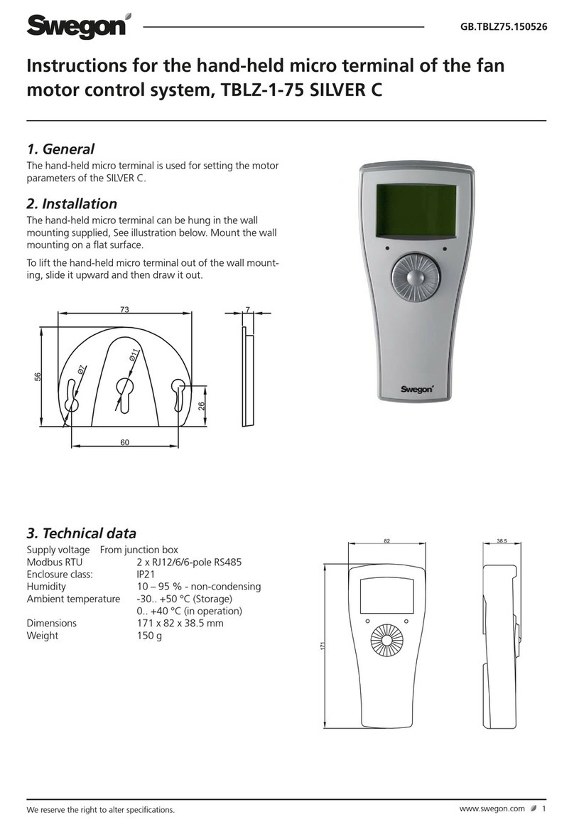 Swegon TBLZ-1-75 SILVER C User manual