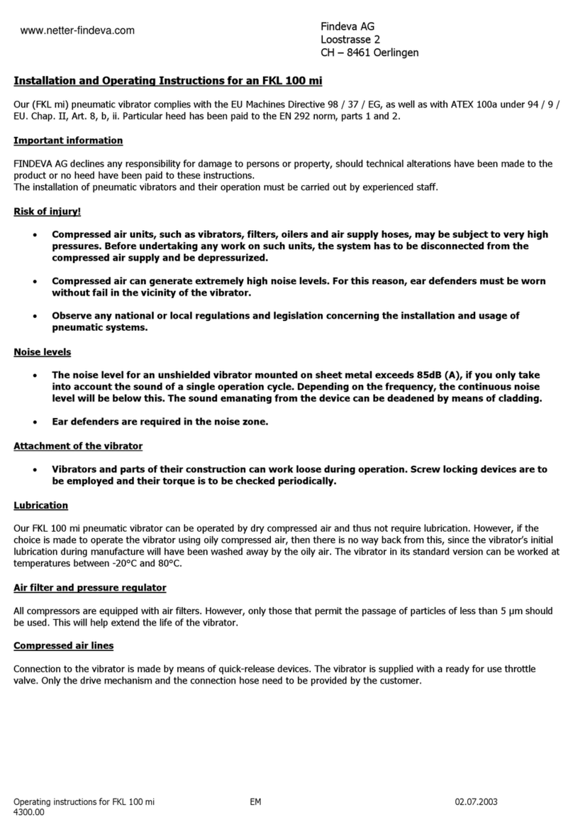 Findeva FKL 100 mi Installation and operating instructions