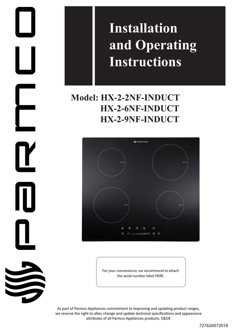Parmco HX-2-2NF-INDUCT Installation and operating instructions