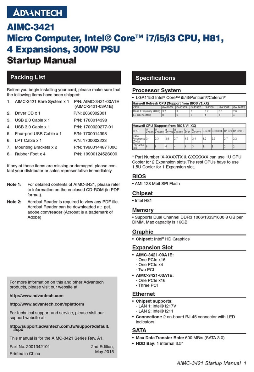 Advantech AIMC-3421 Startup manual