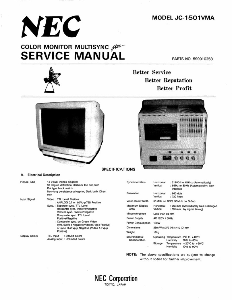 NEC Multisync Plus JC-1501VMA User manual