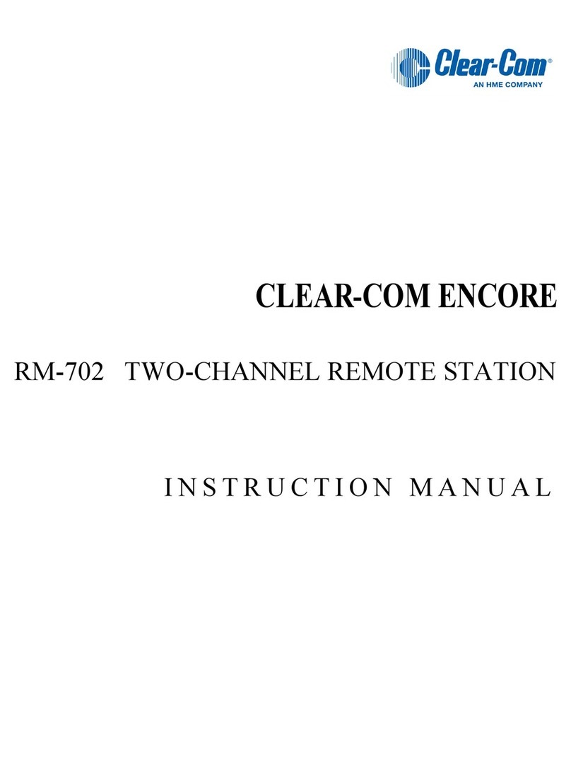 Clear-Com ENCORE RM-702 instruction manual