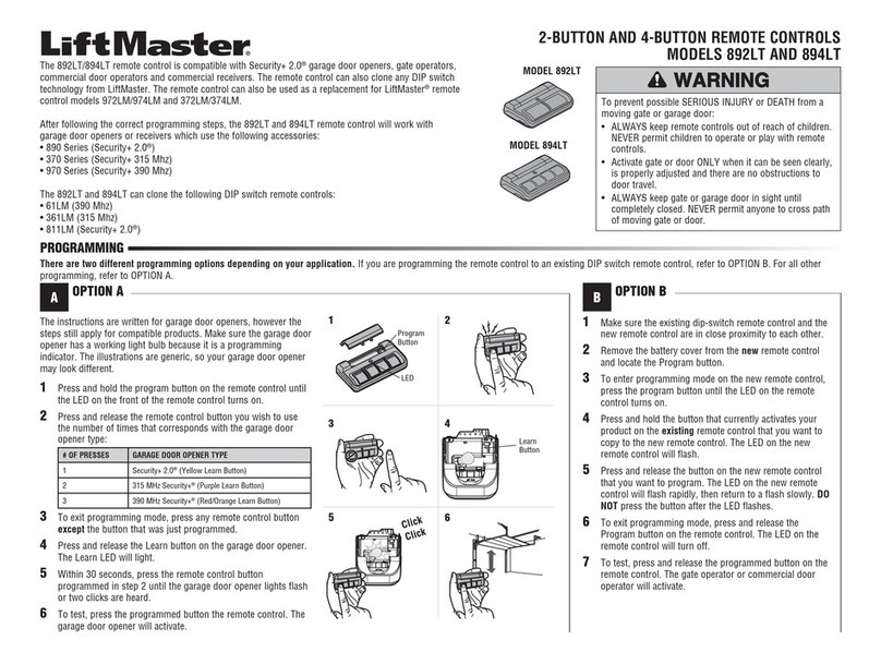 Chamberlain 892LT User manual