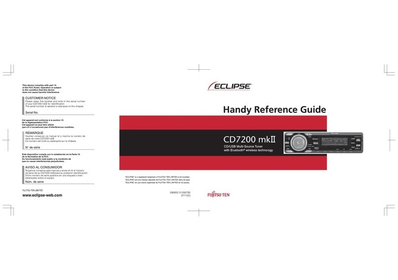 Fujitsu Ten Limited Eclipse CD7200 mkII Handy Reference Guide Fujitsu Ten Limited Eclipse CD7200 mkII Handy Reference Guide