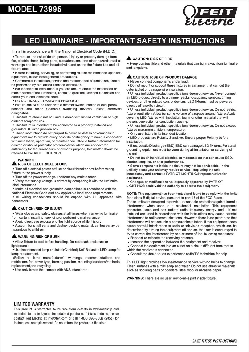 Feit Electric 73995 Important safety instructions Feit Electric 73995 Important safety instructions