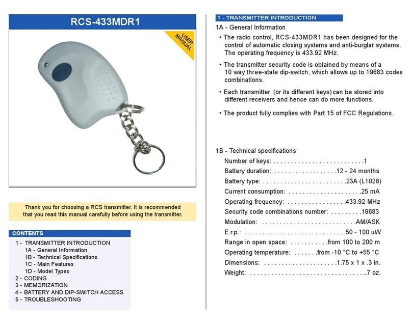 RCS RCS-433MDR1 user manual