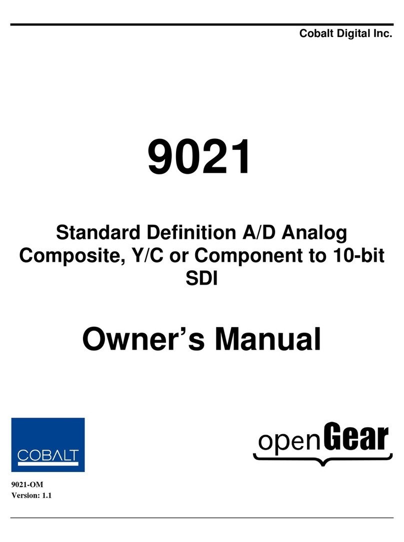 Cobalt Digital Inc 9021 User manual