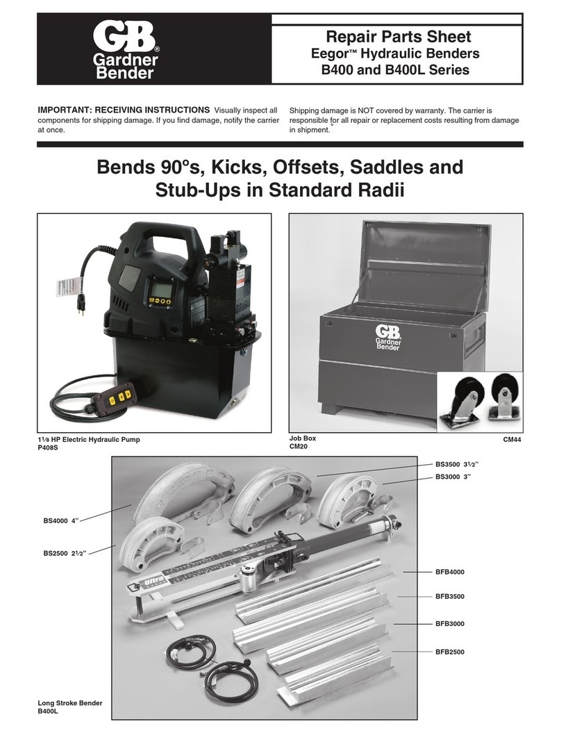 Gardner Bender Eegor B400 Series Repair Parts Sheet