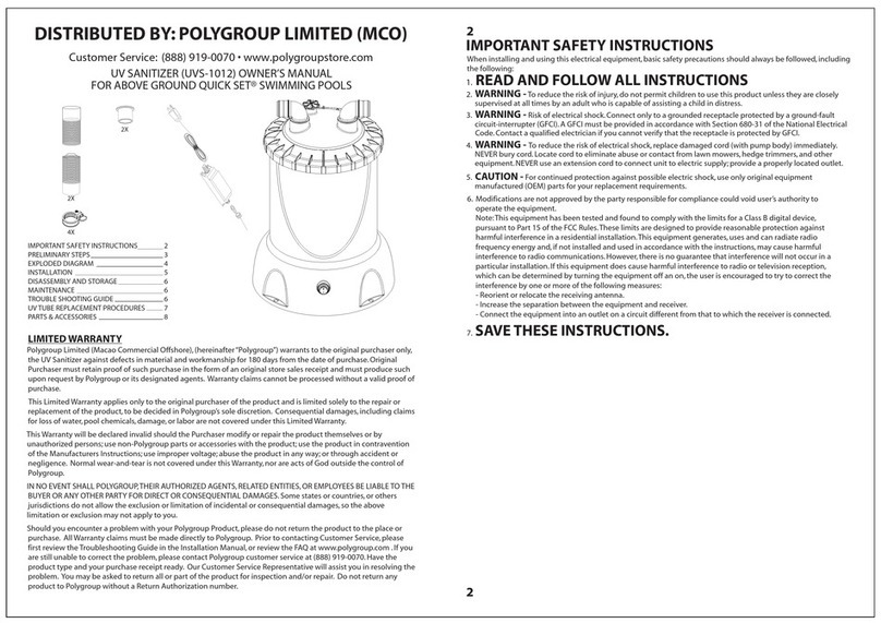 Polygroup UVS-1012 owner's manual
