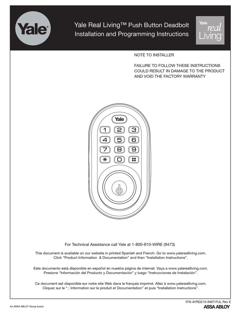 Assa Abloy Yale Real Living YRD210-ZW Installation and programming instructions