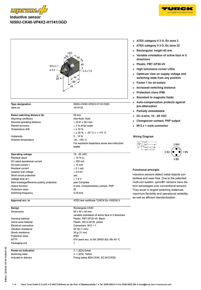 turck Uprox+ NI50U-CK40-VP4X2-H1141/3GD quick start guide