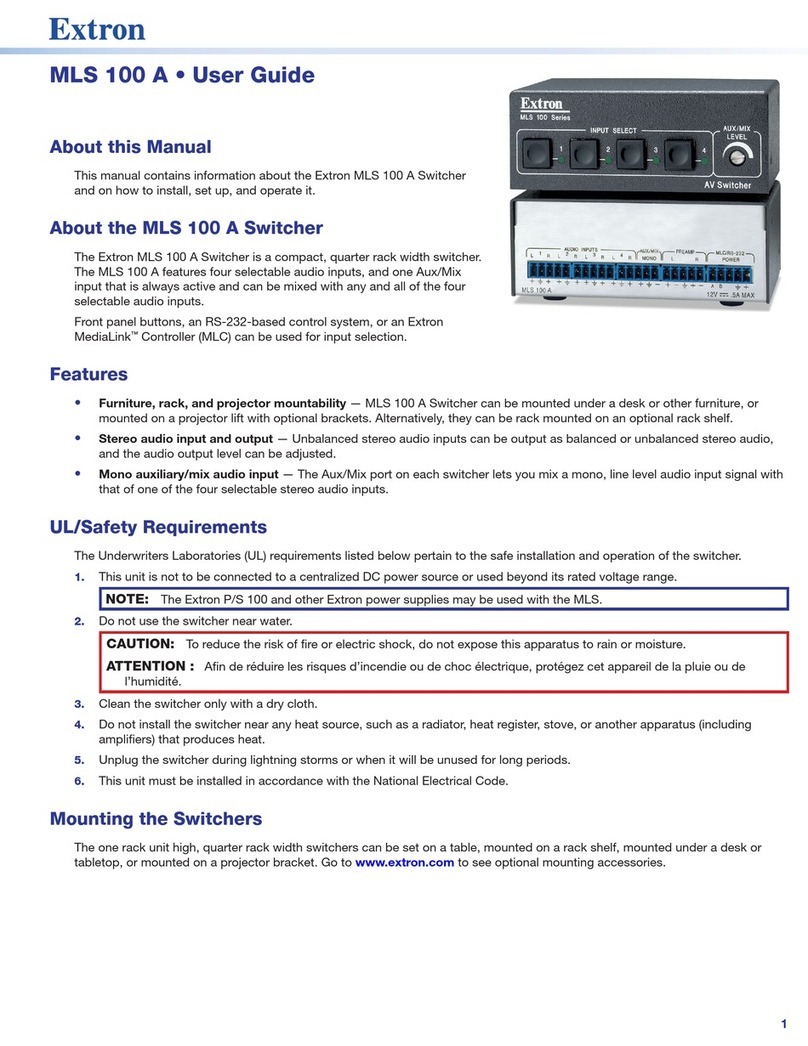 Extron electronics MLS 100 A User manual
