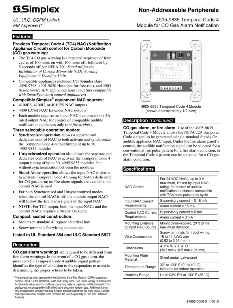 Simplex TYCO 4905-9835 User manual