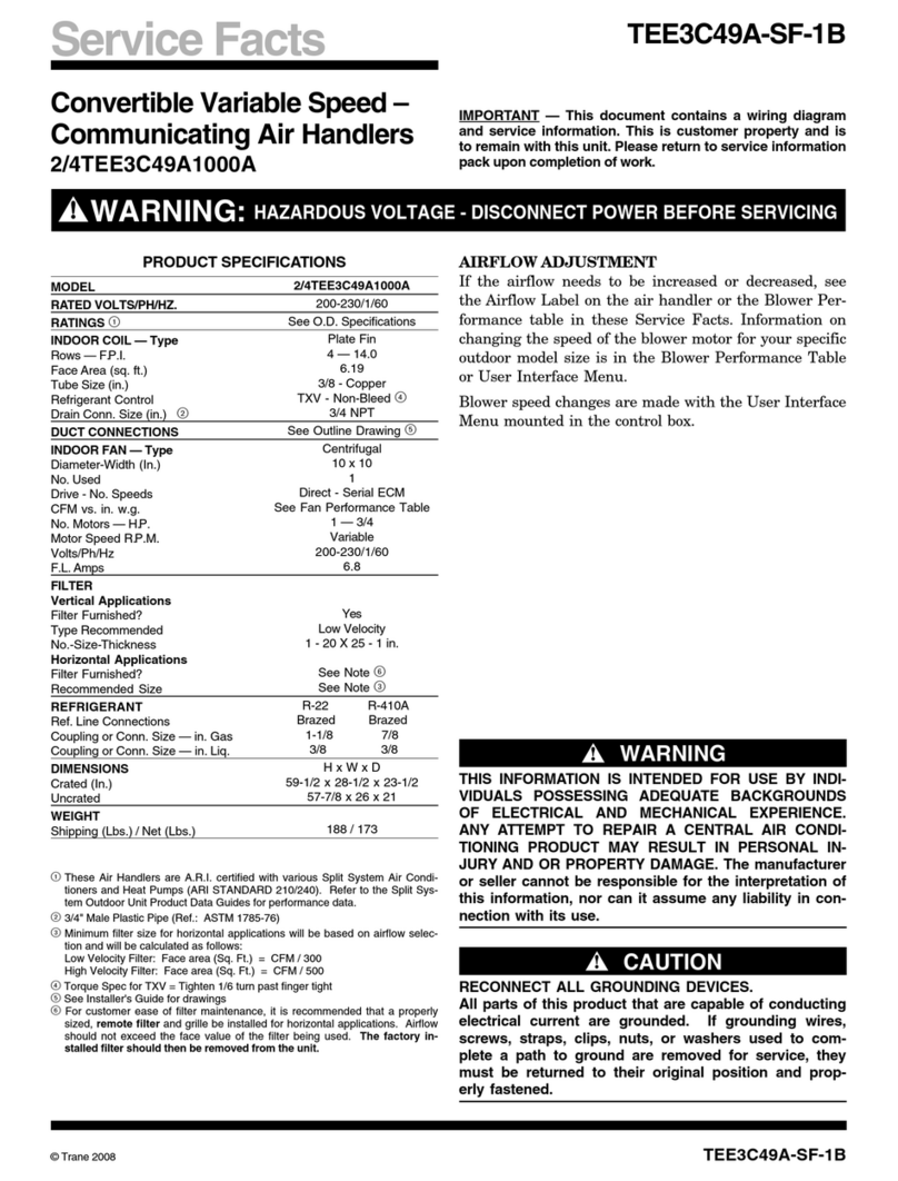 Trane 4TEE3C49A1000A Service manual