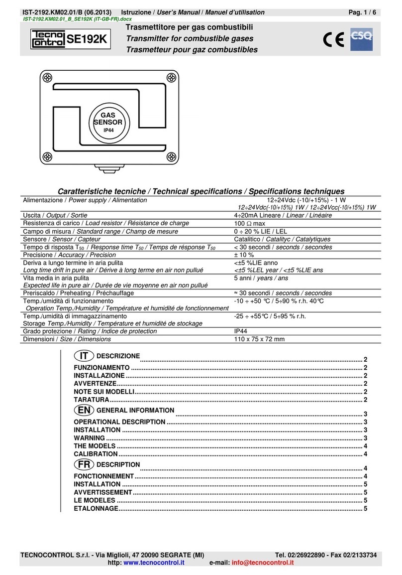 Tecnocontrol SE192K Series User manual