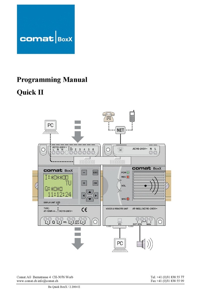 Comat Comat BoxX Programming manual