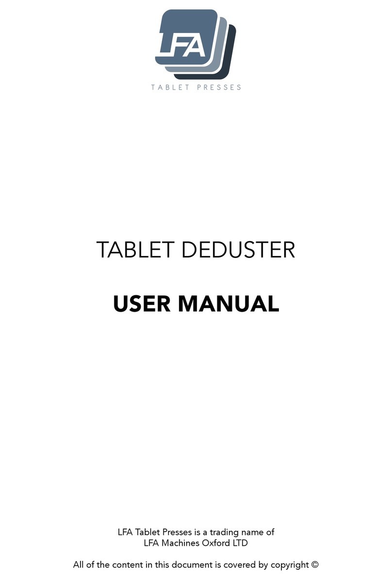 LFA Tablet Presses TABLET DEDUSTER user manual