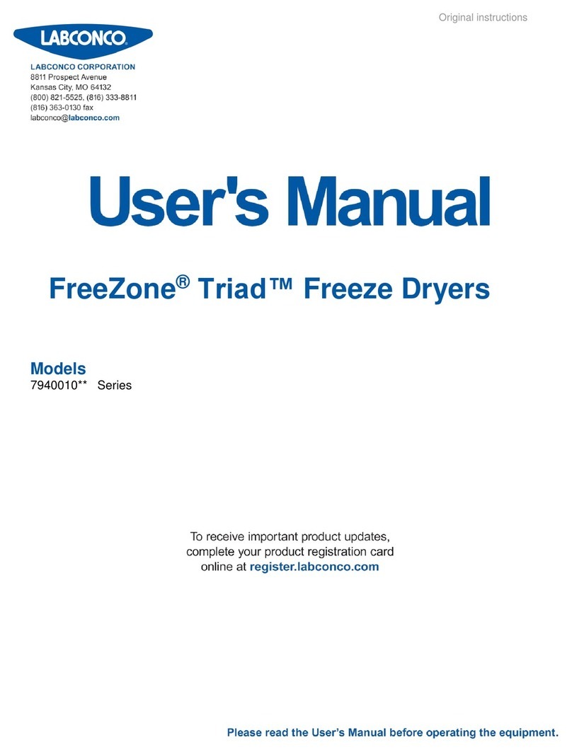 Labconco FreeZone Triad 7940010 Series User manual