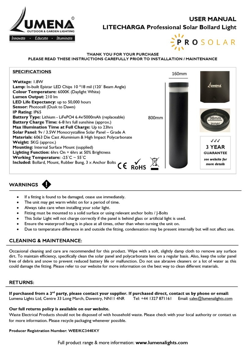 Lumena Pro Solar Litecharga user manual Lumena Pro Solar Litecharga user manual