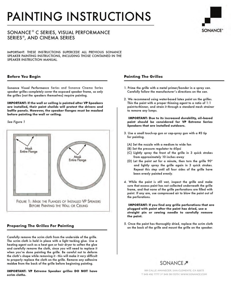 Sonance Visual Performance Series User manual