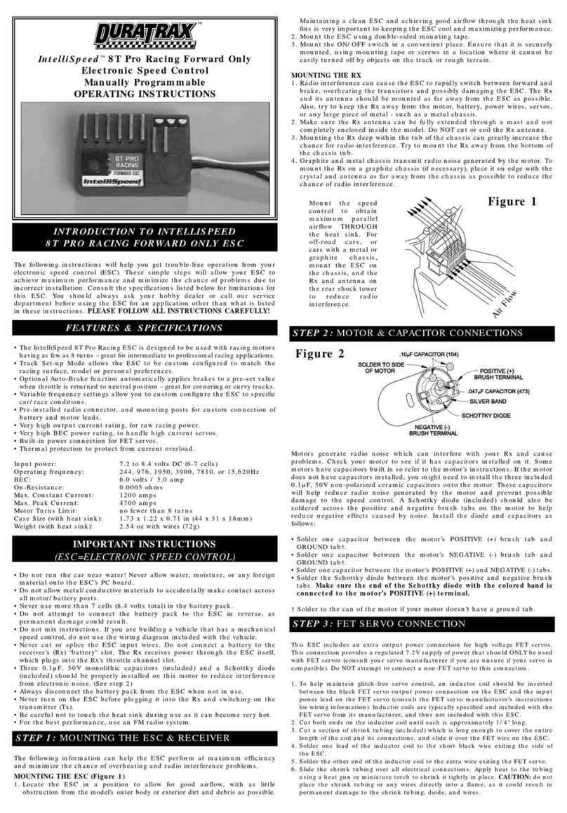 Duratrax Intellispeed 8T Pro operating instructions