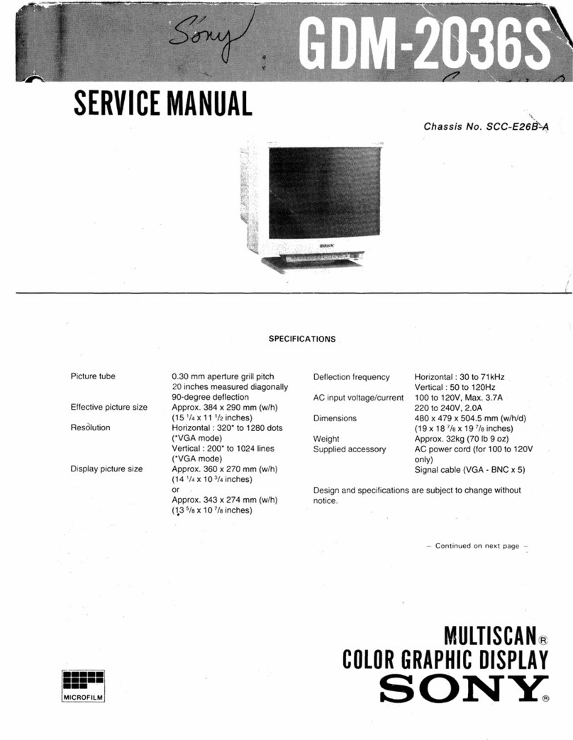 Sony Multiscan GDM-2036S User manual