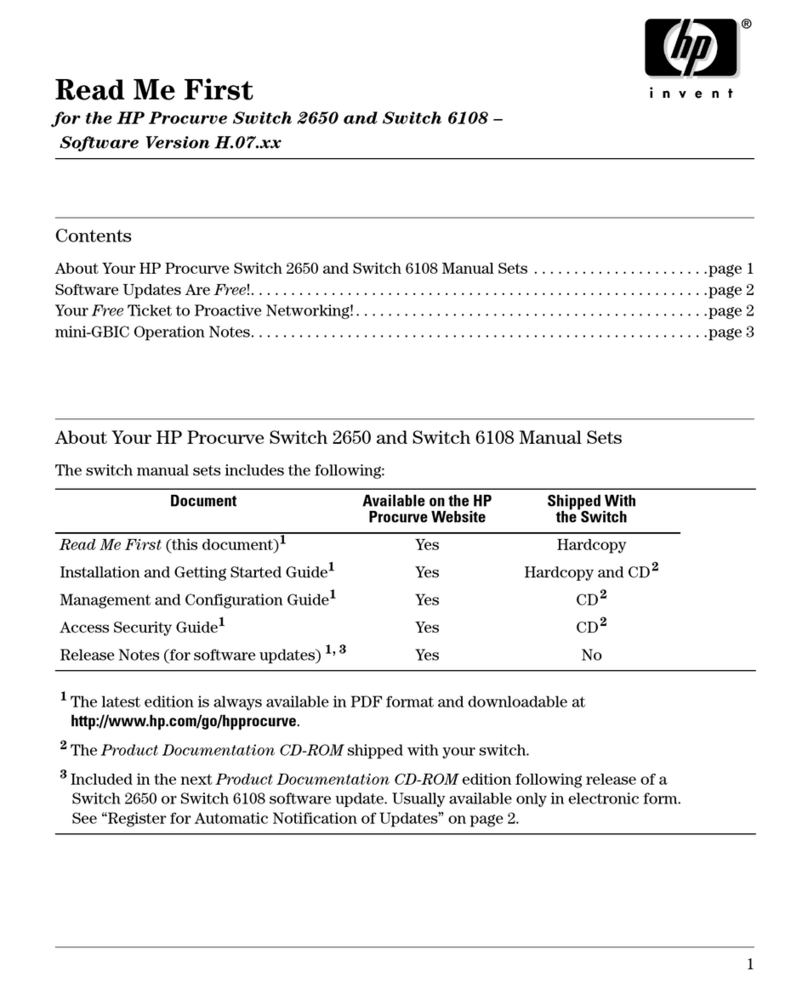 HP ProCurve Switch 2650 Read me first