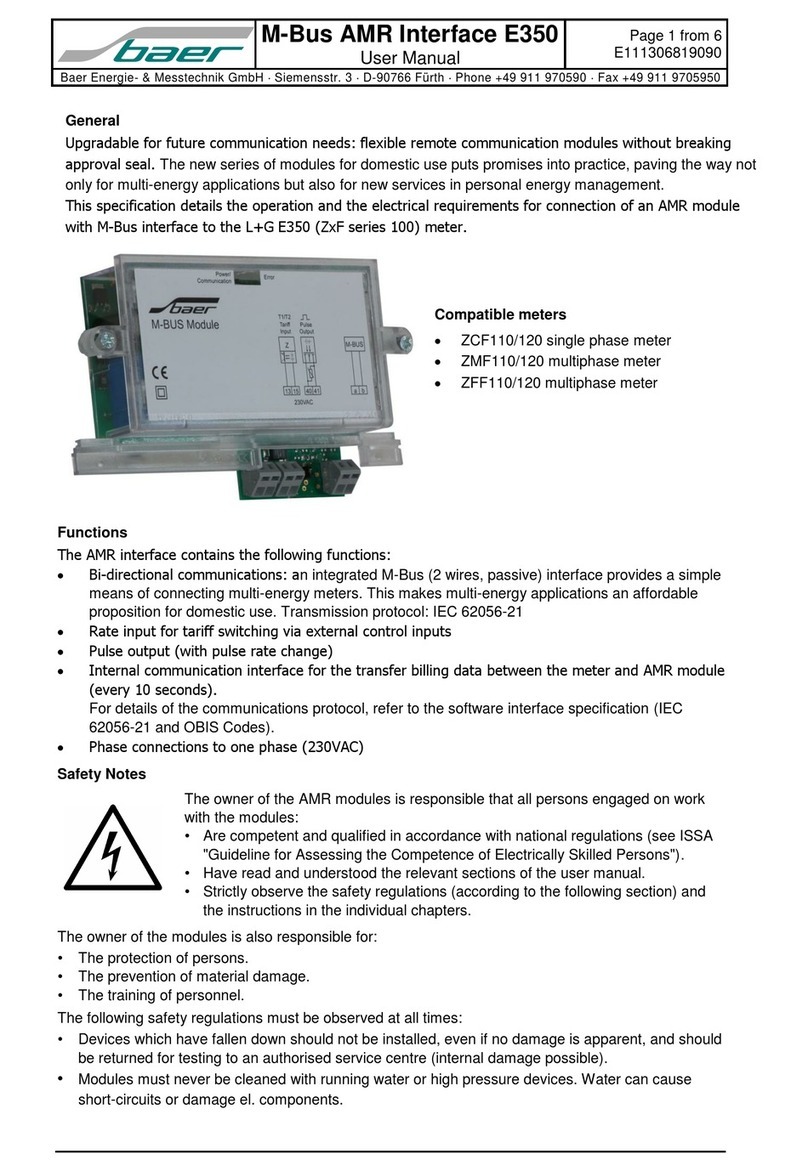 Baer M-Bus AMR Interface E350 user manual
