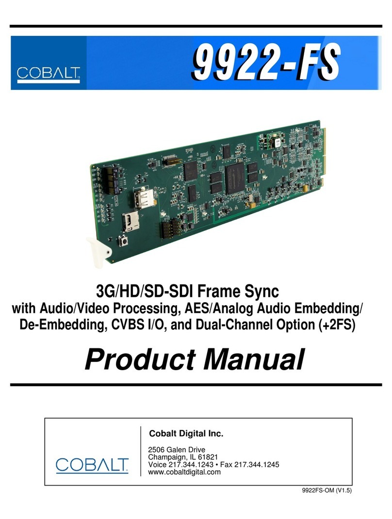 Cobalt Digital Inc 9922-FS User manual