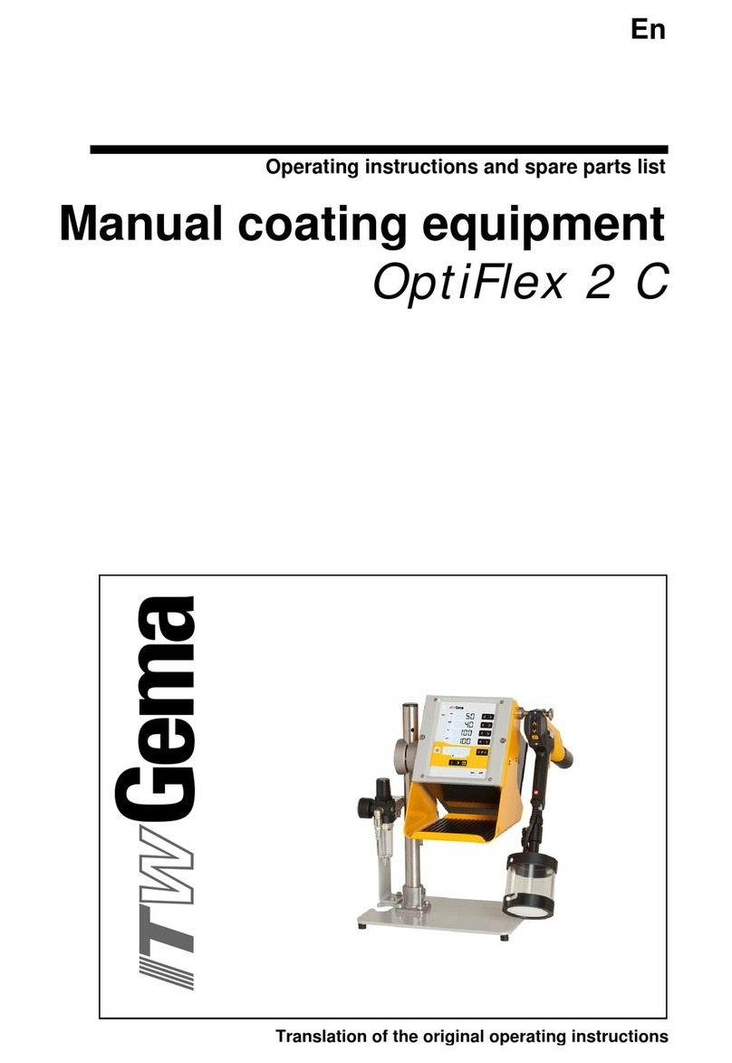 ITW Gema OptiFlex 2 C Operating instructions and spare parts list ITW Gema OptiFlex 2 C Operating instructions and spare parts list