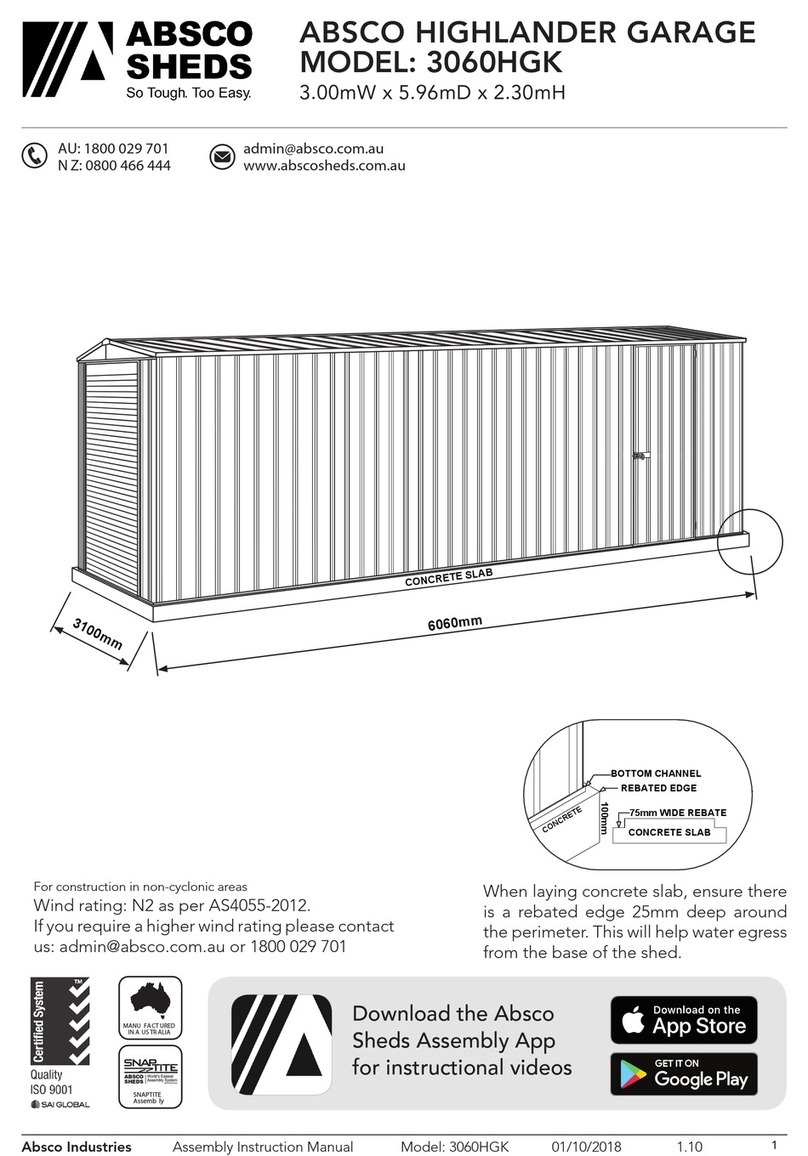 ABSCO SHEDS 3060HGK Installation guide