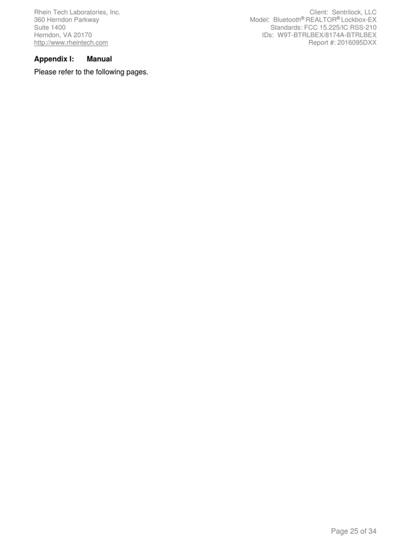 Sentrilock Bluetooth REALTOR Lockbox-EX User manual
