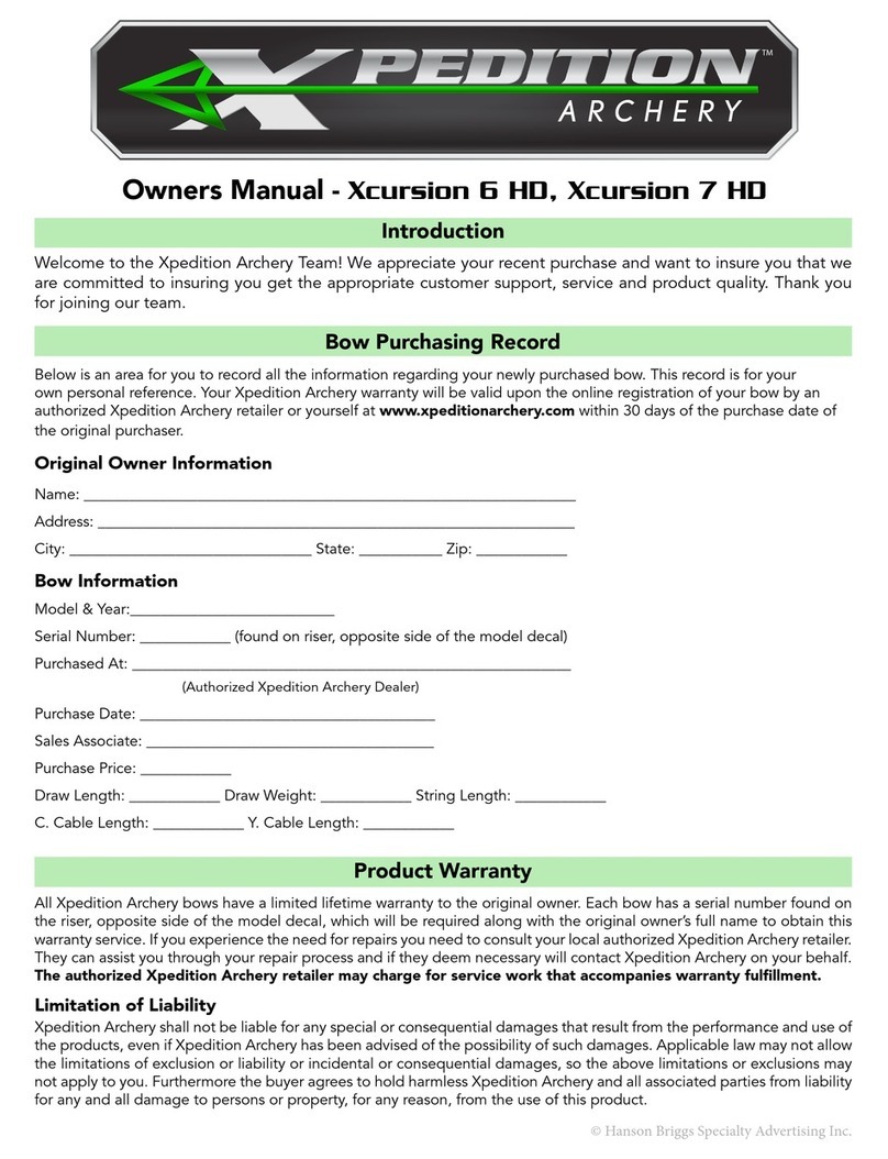 Xpedition Archery Xcursion 6 HD quick start guide