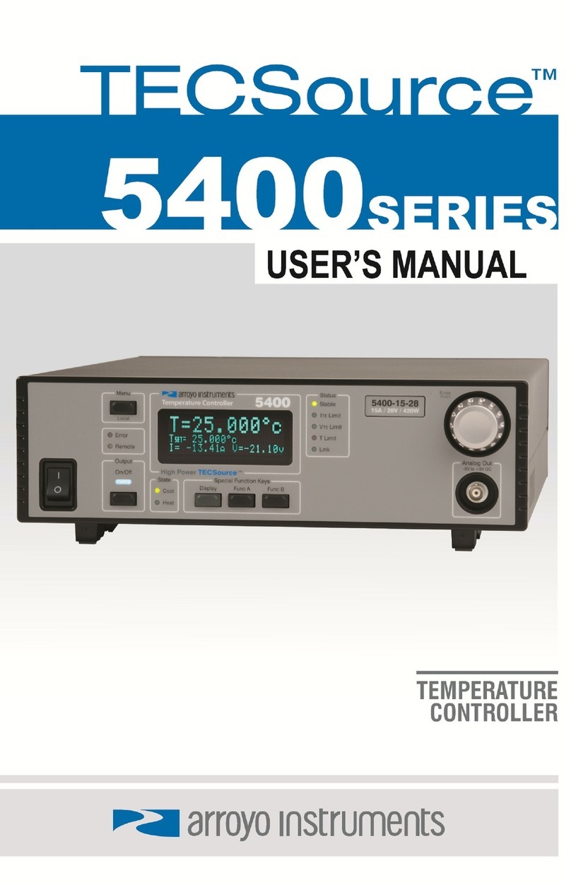 Arroyo Instruments TECSource 5400 Series User manual