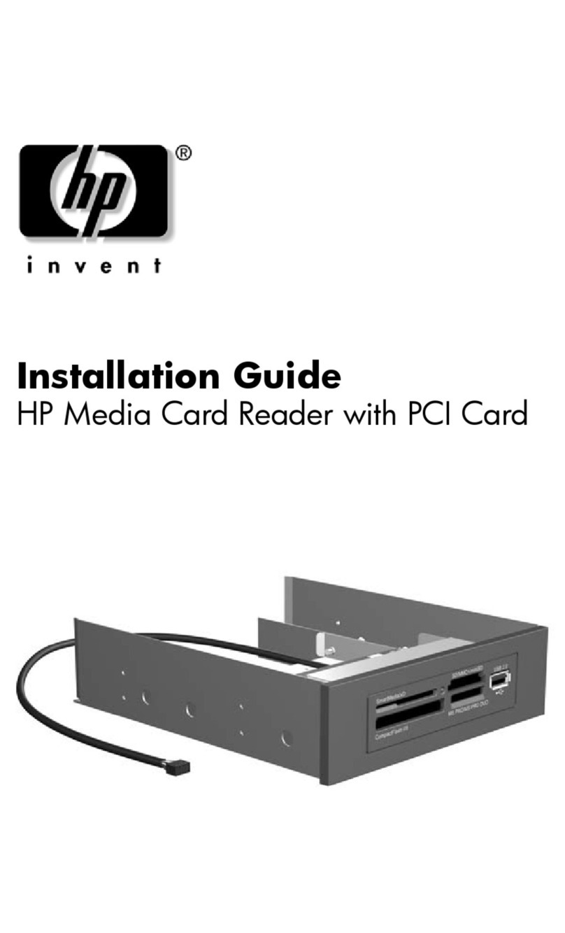 HP Media Card Reader with PCI Card User manual