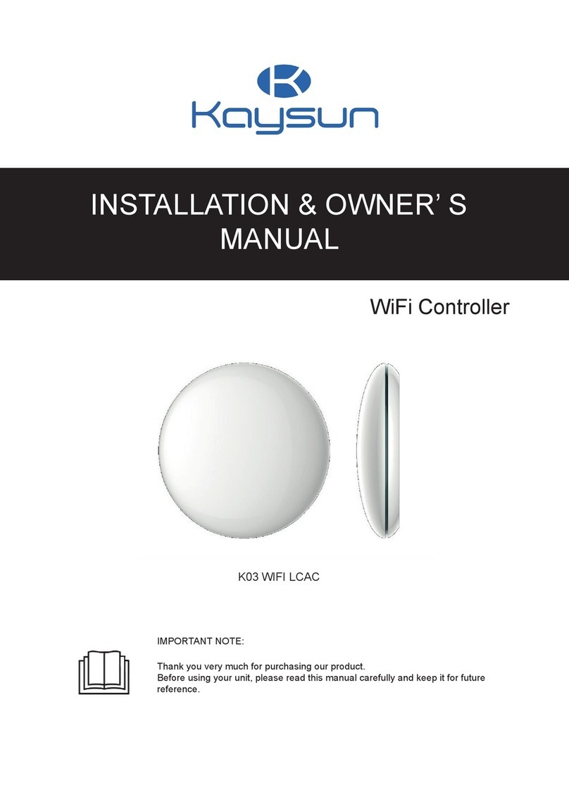 Kaysun K03 WIFI LCAC Installation & owner's manual