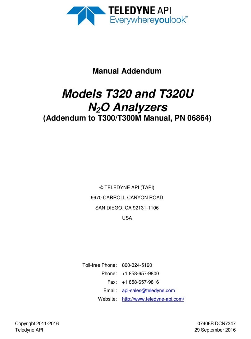 TELEDYNE API T320U Manual addendum