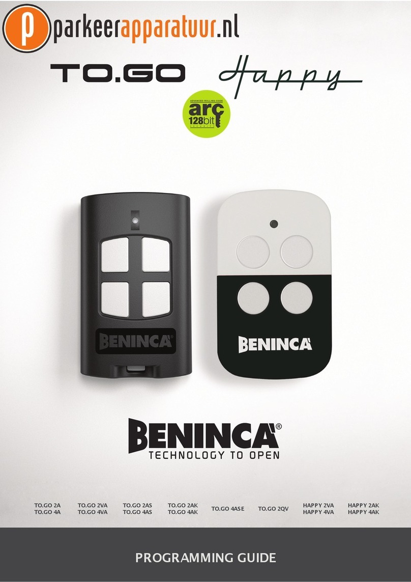 Beninca TO.GO 2A Programming guide