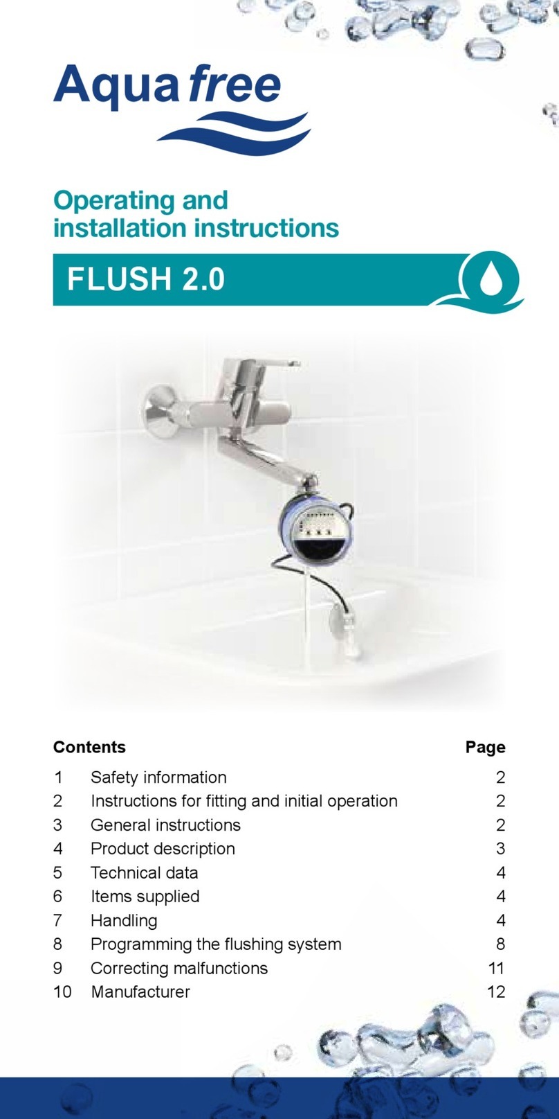 Aqua Free FLUSH 2.0 Operating and installation instructions