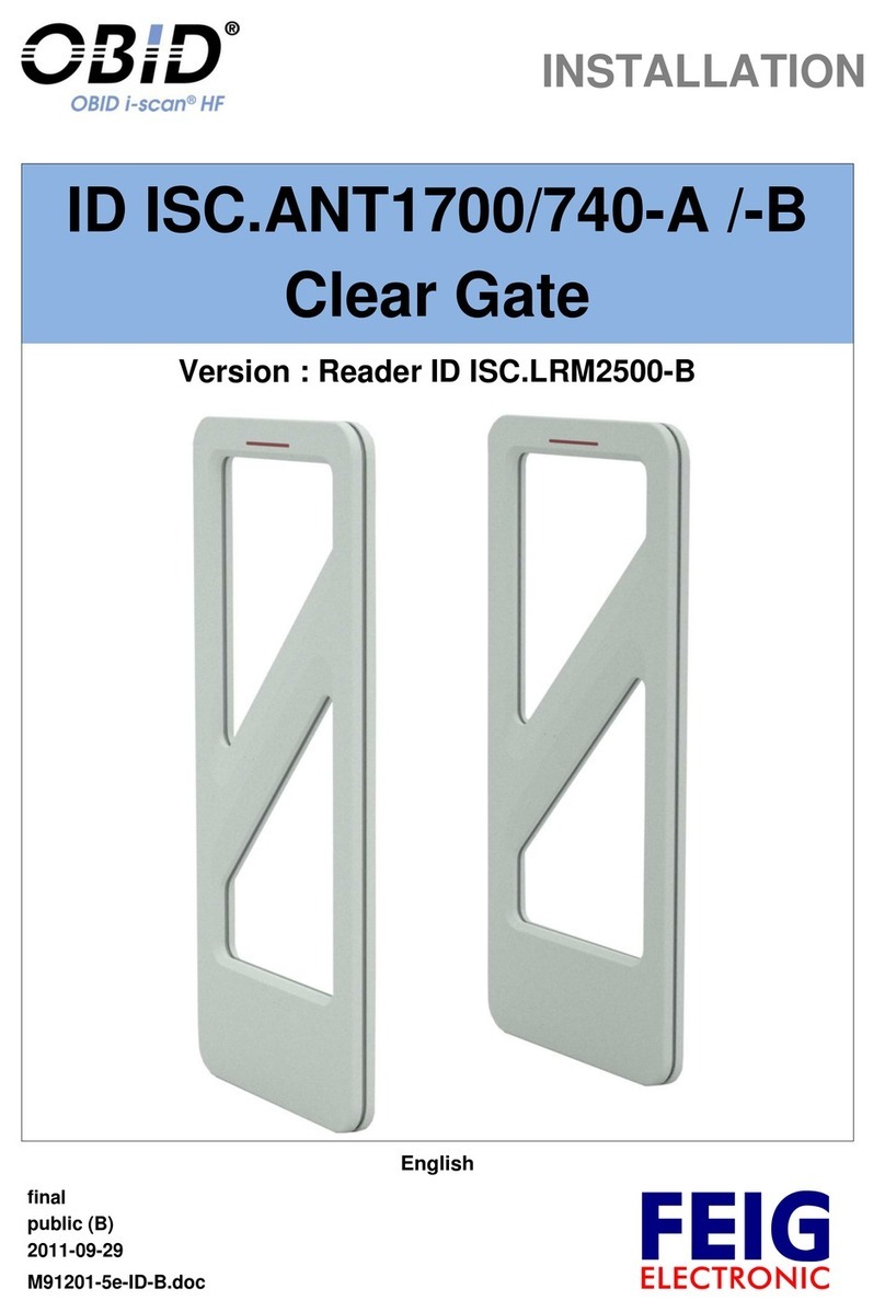 Feig Electronic OBID i-scan ID ISC.ANT1700/740-A installation manual Feig Electronic OBID i-scan ID ISC.ANT1700/740-A installation manual
