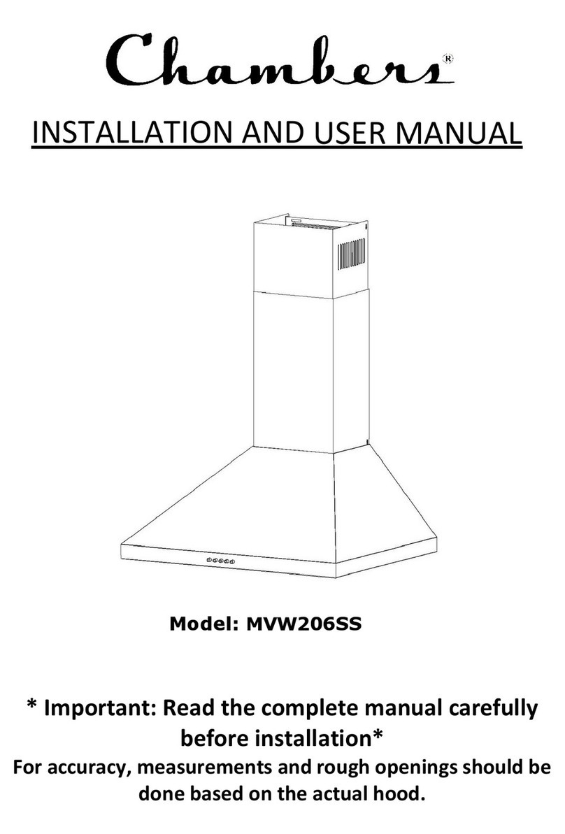 Chambers MVW206SS Installation and user manual
