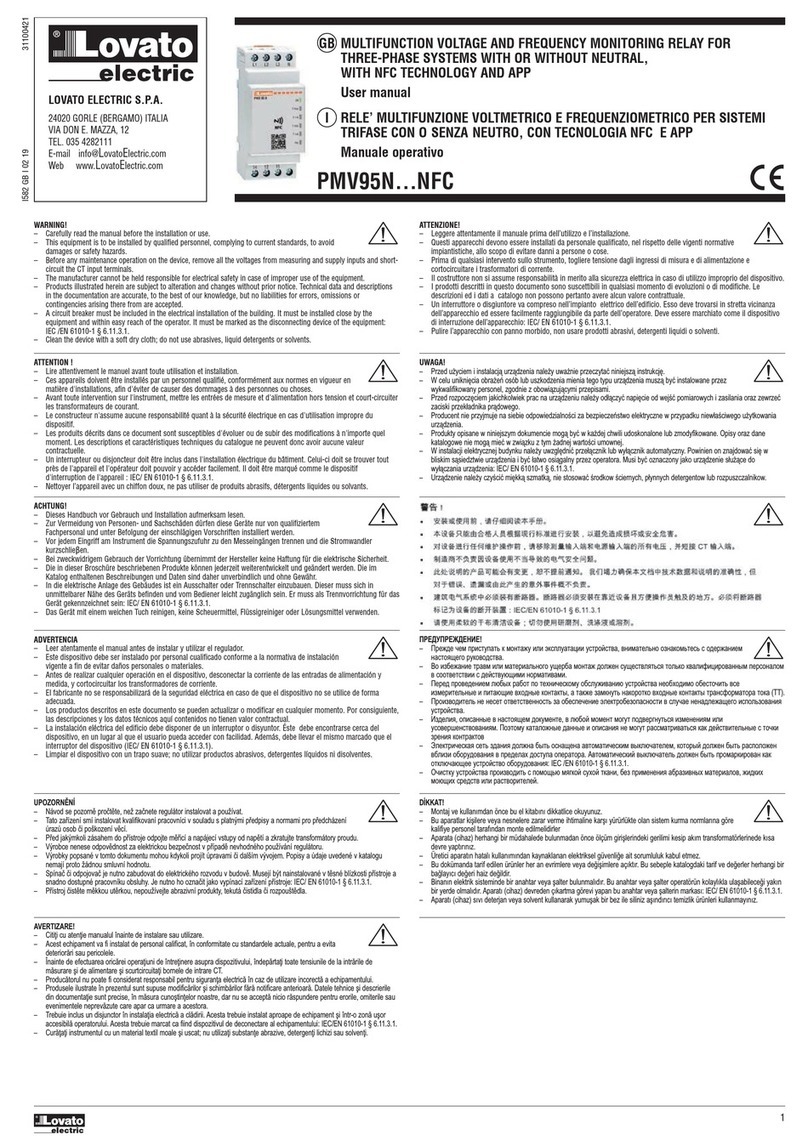 Lovato PMV95N***NFC Series user manual