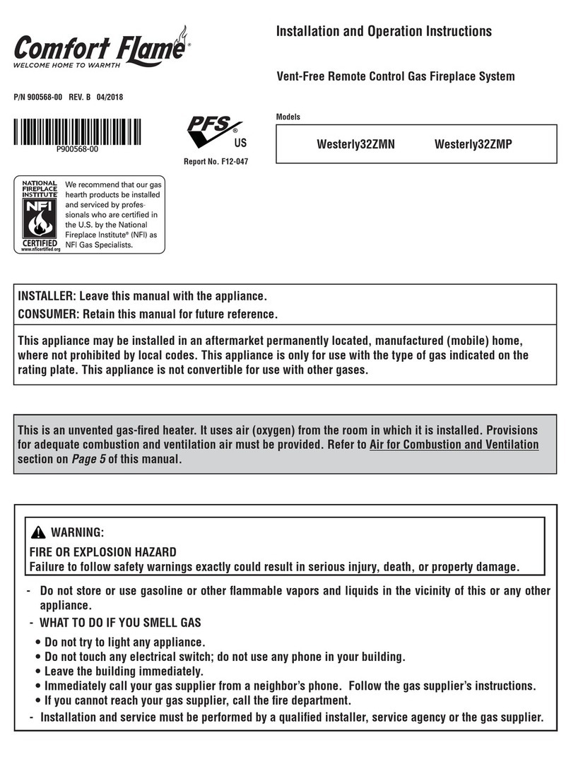 Comfortflame Westerly32ZMN Installation and operation instructions