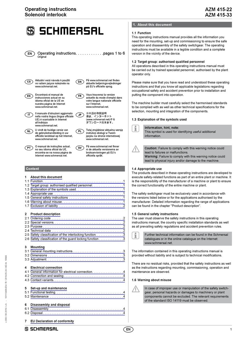 schmersal AZM 415-33 User manual