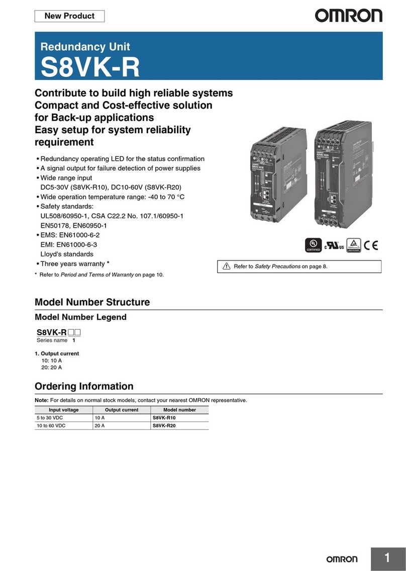 Omron S8VK-R Series Installation and operating manual