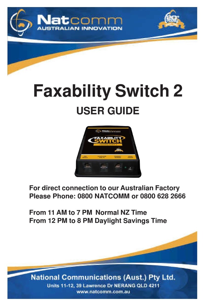 NatComm Faxability Switch 2 User manual NatComm Faxability Switch 2 User manual