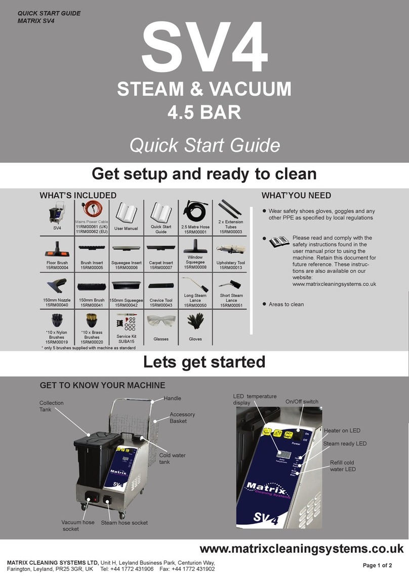 Matrix Cleaning Systems SV4 quick start guide